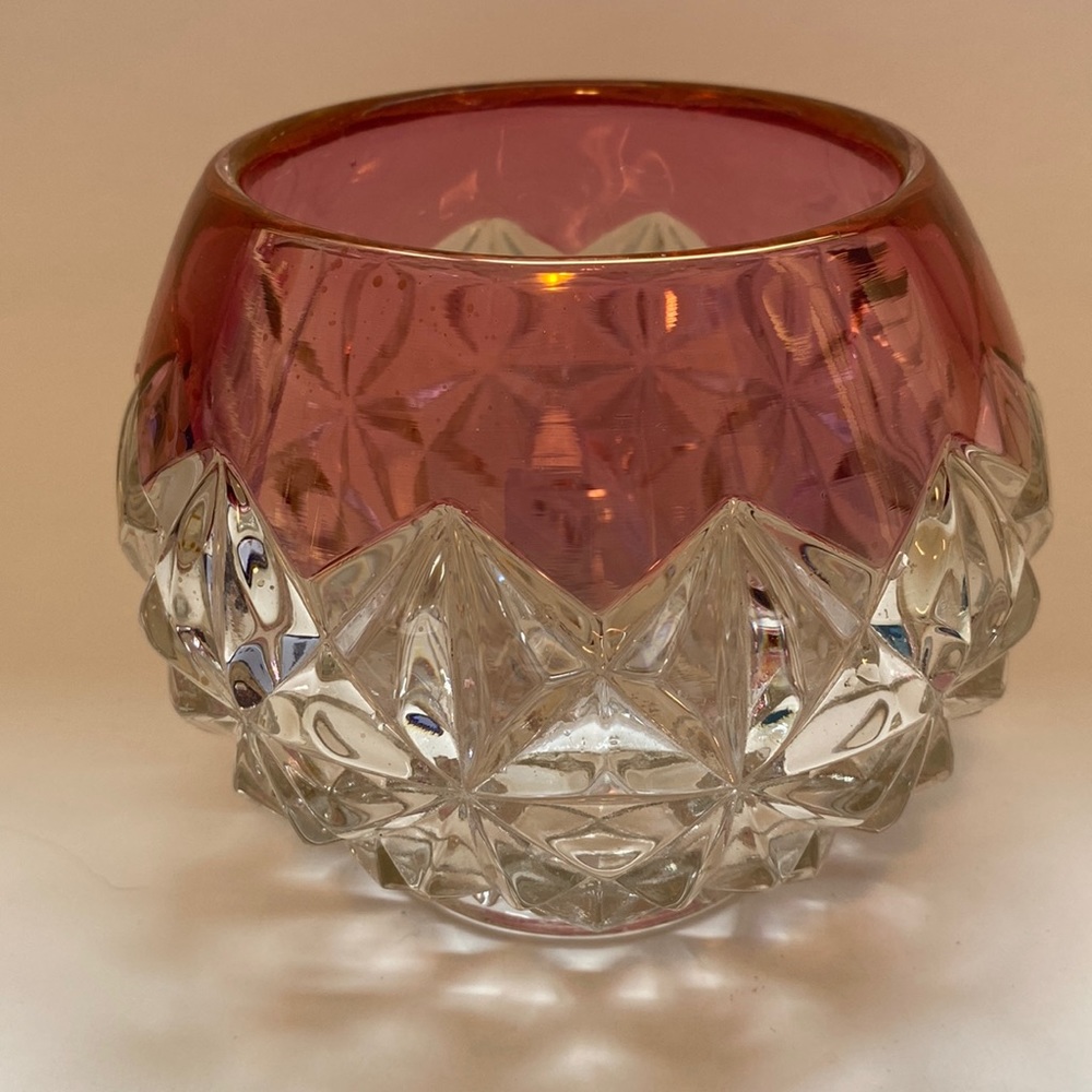 Vintage Williamsburg Flashed Rose Bowl